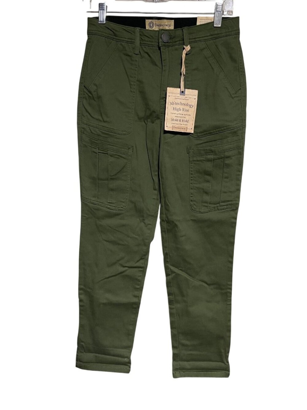 Democracy Ab Technology High Rise Skinny Booty Lift Pants Womens 2 Olive Green